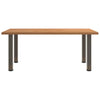 Eettafel Rechthoekig 180X100X74 Cm Massief Eikenhout Lichtbruin Natuurlijk Staal