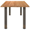 Eettafel Rechthoekig 180X100X74 Cm Massief Eikenhout Lichtbruin Natuurlijk Staal