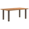 Eettafel Rechthoekig 180X100X74 Cm Massief Eikenhout Lichtbruin Natuurlijk Staal