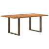 Eettafel Met Natuurlijke Rand Massief Eikenhout Rechthoekig