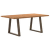 Eettafel Met Natuurlijke Rand 280X80X74 Cm Massief Eikenhout Natuurlijk Staal