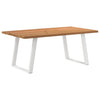 Eettafel Met Natuurlijke Rand Massief Eikenhout Rechthoekig Wit