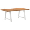 Eettafel Met Natuurlijke Rand Massief Eikenhout Rechthoekig Wit