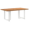 Eettafel Met Natuurlijke Rand Massief Eikenhout Rechthoekig