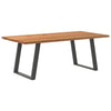 Eettafel Rechthoekig 180X90X74 Cm Massief Eikenhout Lichtbruin Antraciet