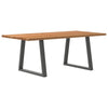 Eettafel Rechthoekig 180X90X74 Cm Massief Eikenhout Lichtbruin Antraciet
