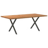 Eettafel Rechthoekig 200X80X74 Cm Massief Eikenhout Lichtbruin Antraciet