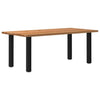 Eettafel Rechthoekig 240X100X74 Cm Massief Eikenhout Lichtbruin Zwart