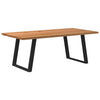 Eettafel Rechthoekig 180X100X74 Cm Massief Eikenhout Lichtbruin Zwart