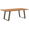 Eettafel Rechthoekig 200X120X74 Cm Massief Eikenhout Lichtbruin Natuurlijk Staal