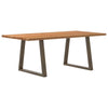 Eettafel Rechthoekig 320X90X74 Cm Massief Eikenhout Lichtbruin Natuurlijk Staal