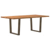 Eettafel Rechthoekig 320X120X74 Cm Massief Eikenhout Natuurlijk Staal