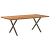 Eettafel Rechthoekig 200X80X74 Cm Massief Eikenhout Lichtbruin Natuurlijk Staal