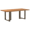 Eettafel Rechthoekig Massief Eikenhout Lichtbruin