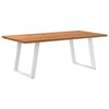 Eettafel Rechthoekig 180X80X74 Cm Massief Eikenhout Lichtbruin Wit