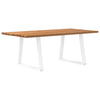 Eettafel Rechthoekig 200X80X74 Cm Massief Eikenhout Lichtbruin Wit