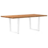 Eettafel Met Natuurlijke Rand 200X100X74 Cm Massief Eikenhout Wit