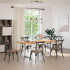 Eettafel Met Natuurlijke Rand 200X100X74 Cm Massief Eikenhout Wit