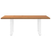 Eettafel Met Natuurlijke Rand 200X100X74 Cm Massief Eikenhout Wit