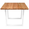 Eettafel Met Natuurlijke Rand 200X100X74 Cm Massief Eikenhout Wit