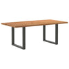 Eettafel Met Natuurlijke Rand Massief Eikenhout Rechthoekig