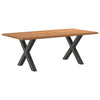 Eettafel Met Natuurlijke Rand Massief Eikenhout Rechthoekig