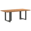Eettafel Met Natuurlijke Rand Massief Eikenhout Rechthoekig