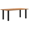 Eettafel Met Natuurlijke Rand Massief Eikenhout Rechthoekig Zwart
