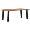 Eettafel Met Natuurlijke Rand Massief Eikenhout Rechthoekig Zwart