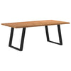 Eettafel Met Natuurlijke Rand 240X100X74 Cm Massief Eikenhout Zwart