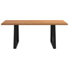 Eettafel Met Natuurlijke Rand 200X100X74 Cm Massief Eikenhout Zwart
