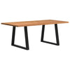 Eettafel Met Natuurlijke Rand 200X100X74 Cm Massief Eikenhout Zwart