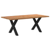 Eettafel Met Natuurlijke Rand Massief Eikenhout Rechthoekig