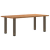 Eettafel Rechthoekig 180X100X74 Cm Massief Eikenhout Lichtbruin Natuurlijk Staal