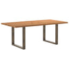 Eettafel Met Natuurlijke Rand Massief Eikenhout Rechthoekig
