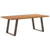 Eettafel Met Natuurlijke Rand 220X120X74 Cm Massief Eikenhout Naturel