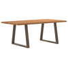 Eettafel Met Natuurlijke Rand 280X80X74 Cm Massief Eikenhout Natuurlijk Staal