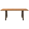 Eettafel Met Natuurlijke Rand Massief Eikenhout Rechthoekig Natuurlijk Staal