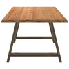 Eettafel Met Natuurlijke Rand Massief Eikenhout Rechthoekig Natuurlijk Staal