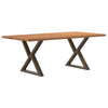 Eettafel Met Natuurlijke Rand Eikenhout Lichtbruin