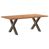 Eettafel Met Natuurlijke Rand Massief Eikenhout Rechthoekig