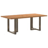 Eettafel Met Natuurlijke Rand Massief Eikenhout Rechthoekig