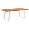 Eettafel Met Natuurlijke Rand Massief Eikenhout Rechthoekig Wit