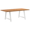 Eettafel Met Natuurlijke Rand Massief Eikenhout Rechthoekig Wit