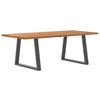Eettafel Rechthoekig 180X90X74 Cm Massief Eikenhout Lichtbruin Antraciet