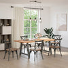 Eettafel Rechthoekig 220X100X74 Cm Massief Eikenhout Lichtbruin Antraciet
