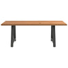 Eettafel Rechthoekig 220X100X74 Cm Massief Eikenhout Lichtbruin Antraciet