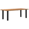 Eettafel Rechthoekig 240X100X74 Cm Massief Eikenhout Lichtbruin Zwart