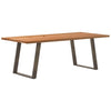 Eettafel Rechthoekig 200X120X74 Cm Massief Eikenhout Lichtbruin Natuurlijk Staal