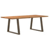 Eettafel Rechthoekig 320X90X74 Cm Massief Eikenhout Lichtbruin Natuurlijk Staal